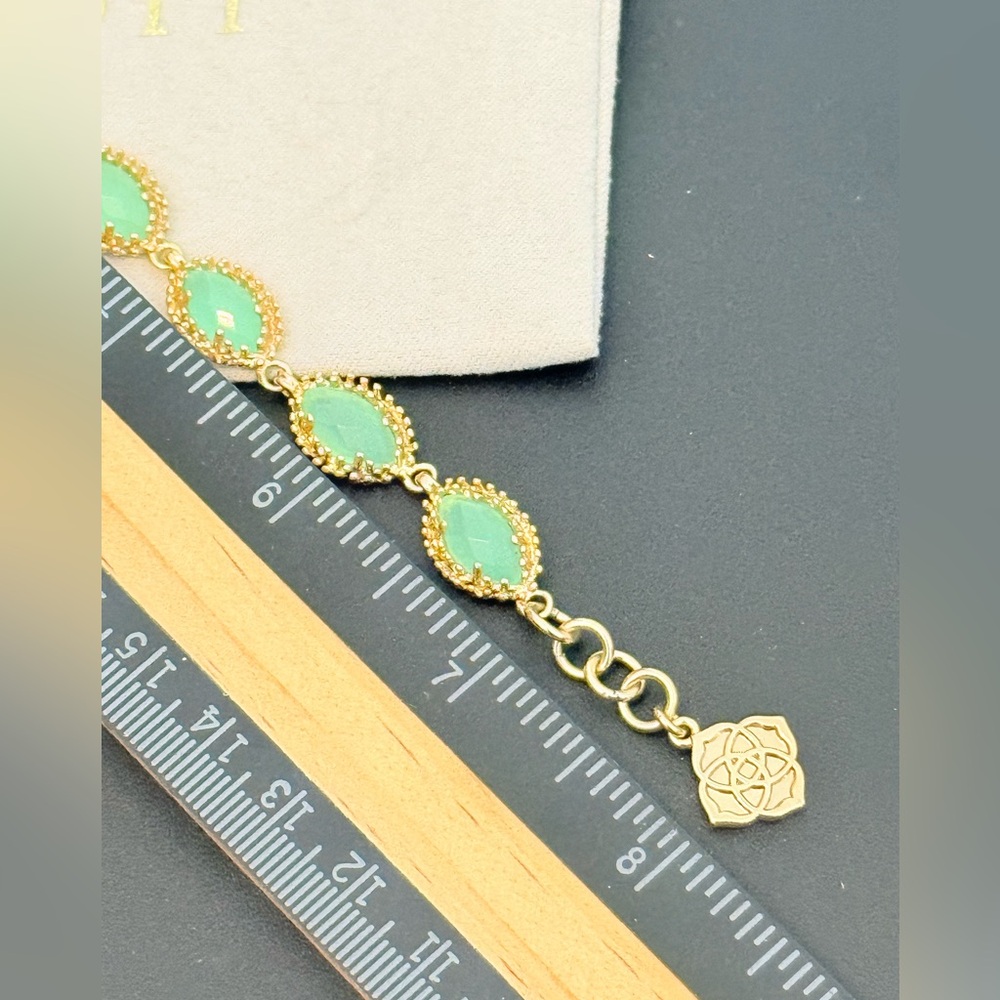 Kendra Scott Jana Bracelet in Gold with mint green stones - Picture 6 of 6
